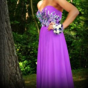 Purple formal/prom dress. Worn once, dry cleaned.